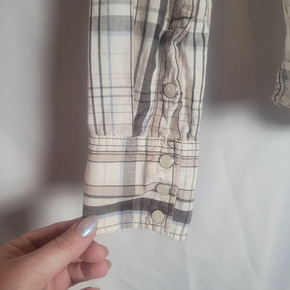 GPH Supply Company Men's Western Plaid Pearl Snap Rolltab Sleeve Shirt Size M - Picture 6 of 9